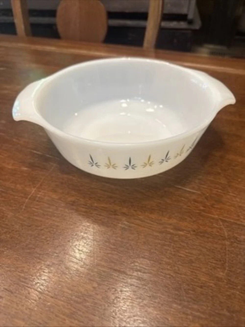 Anchor Hocking Fire King Candle Glow Casserole Dish 1 Qt Round Lid MCM Vintage